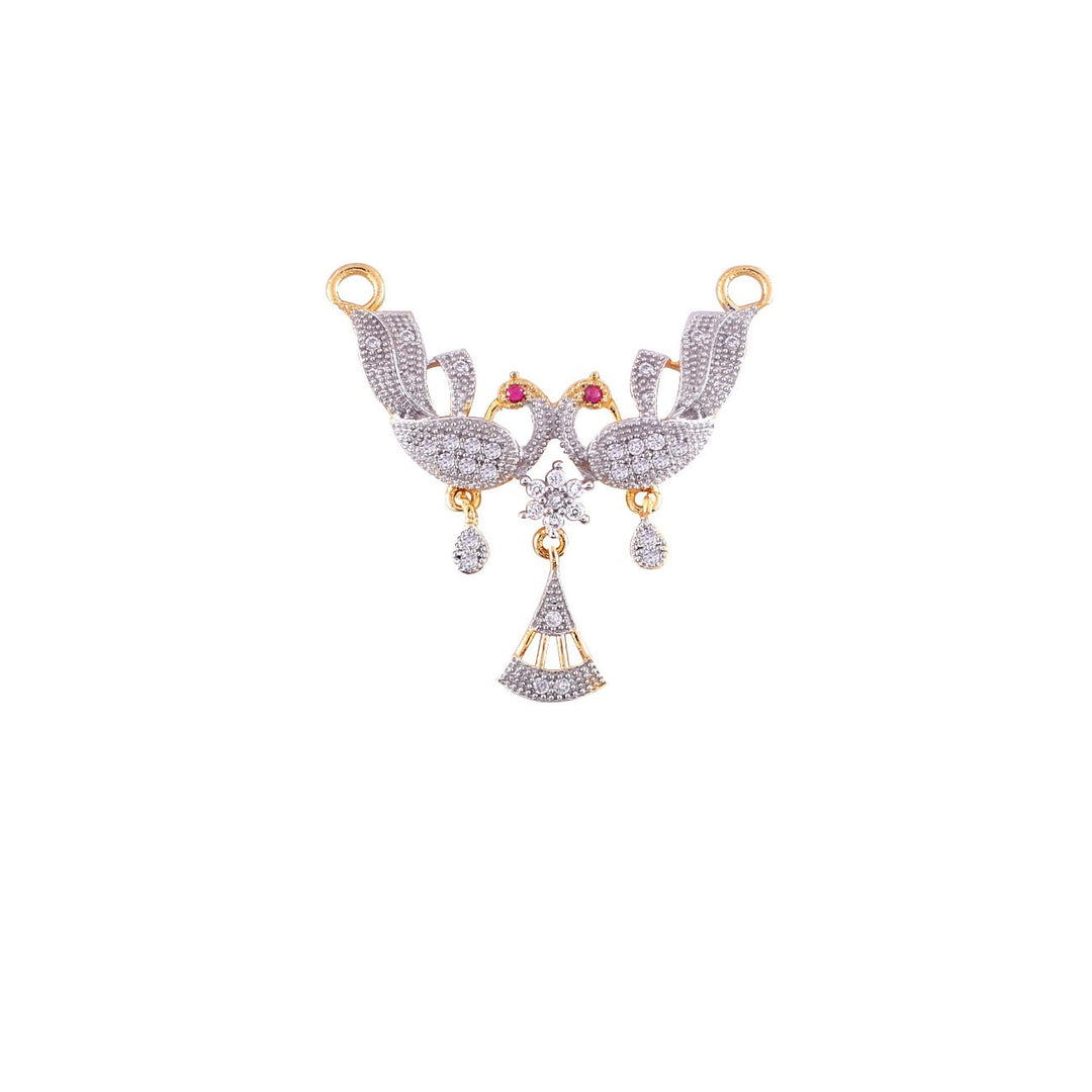 Abhinn Latest Pink Peacock Design Mangal sutra With Earrings For Women
