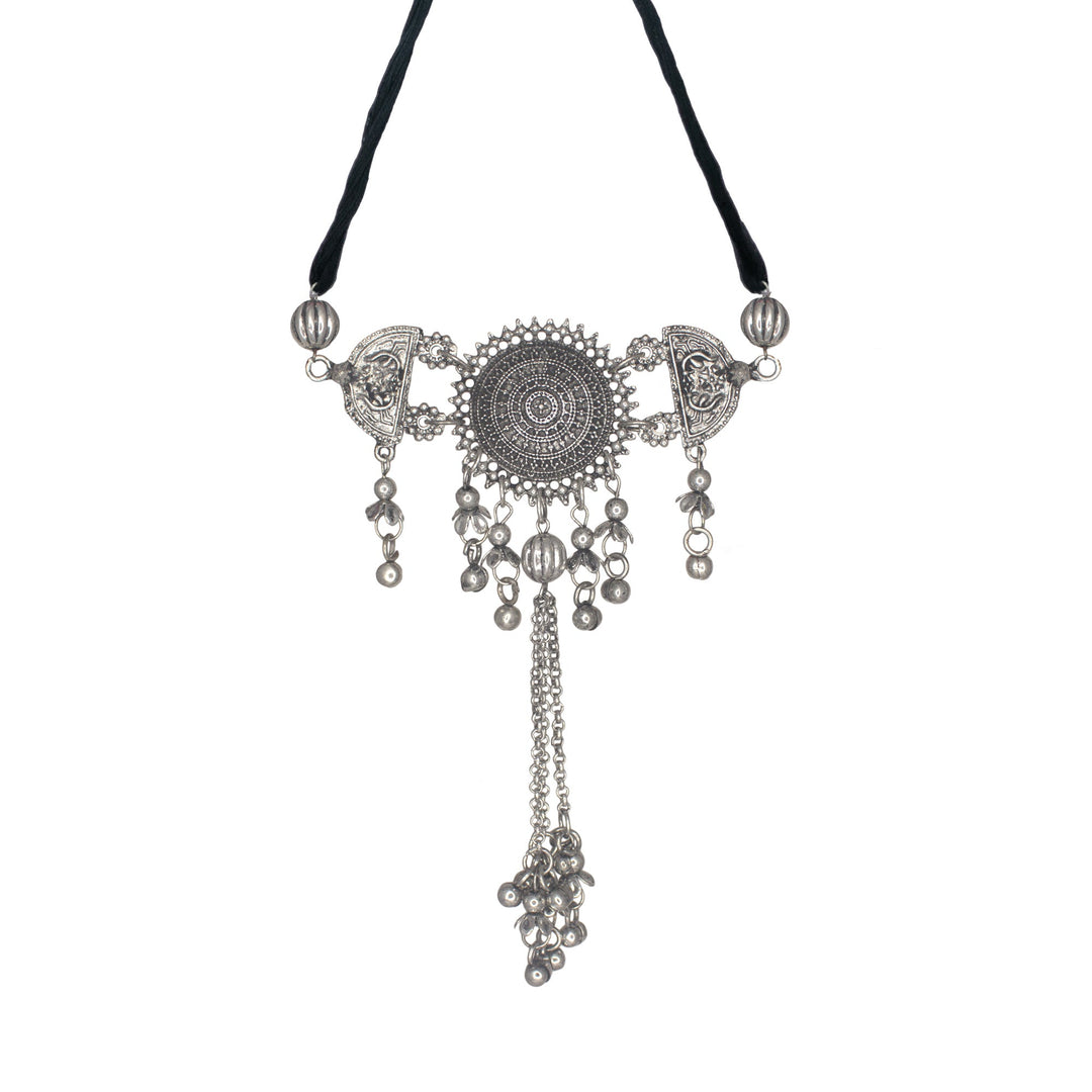 Abhinn Silver Oxidised Choker With Ghungroo for Women Online in India