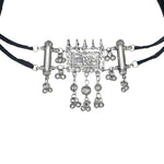 Load image into Gallery viewer, Abhinn Silver Oxidised Temple Design with Ghungroo Choker For Women
