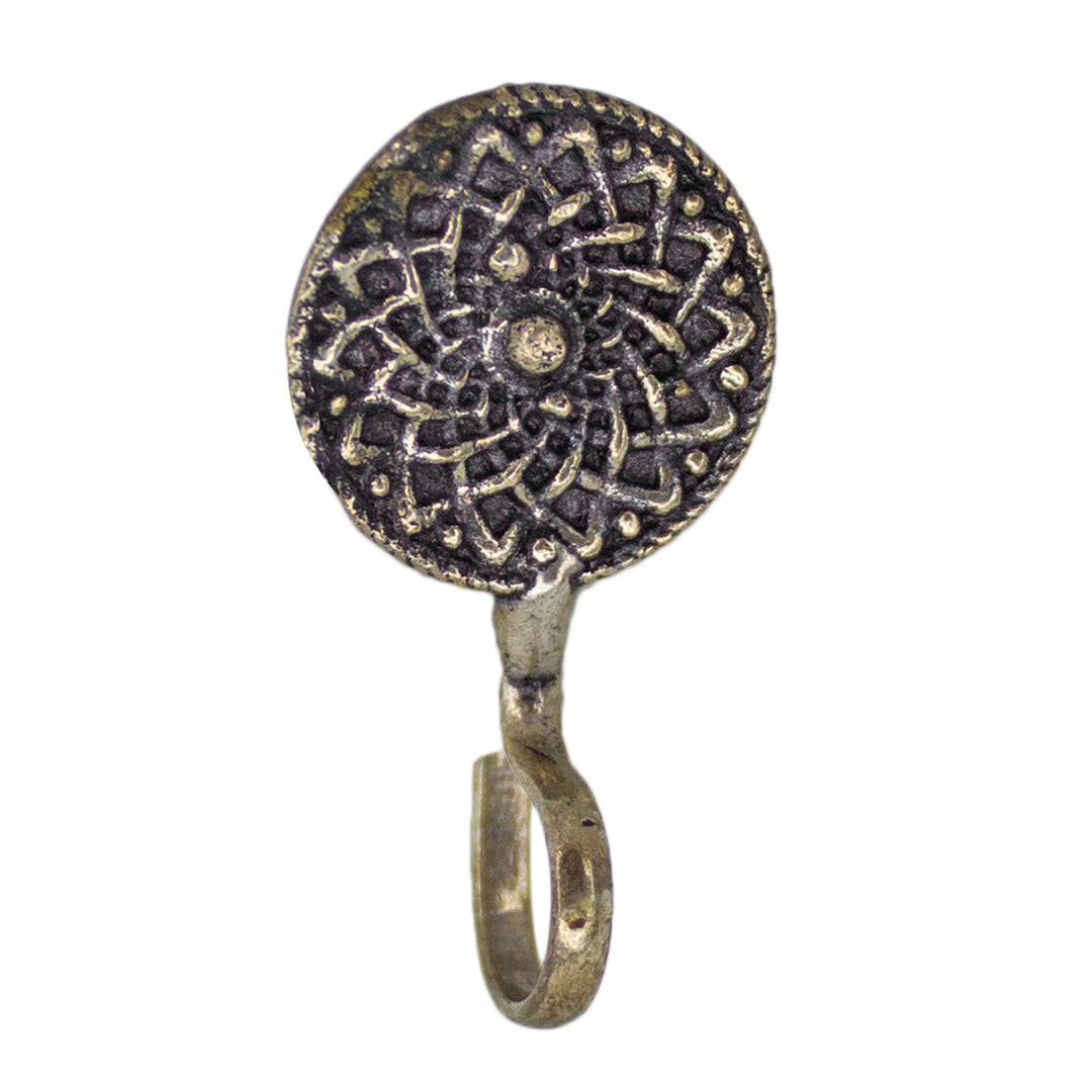 Abhinn Stylish Oxidised Silver Floral Design Non-Pierced Nose Pin For Women