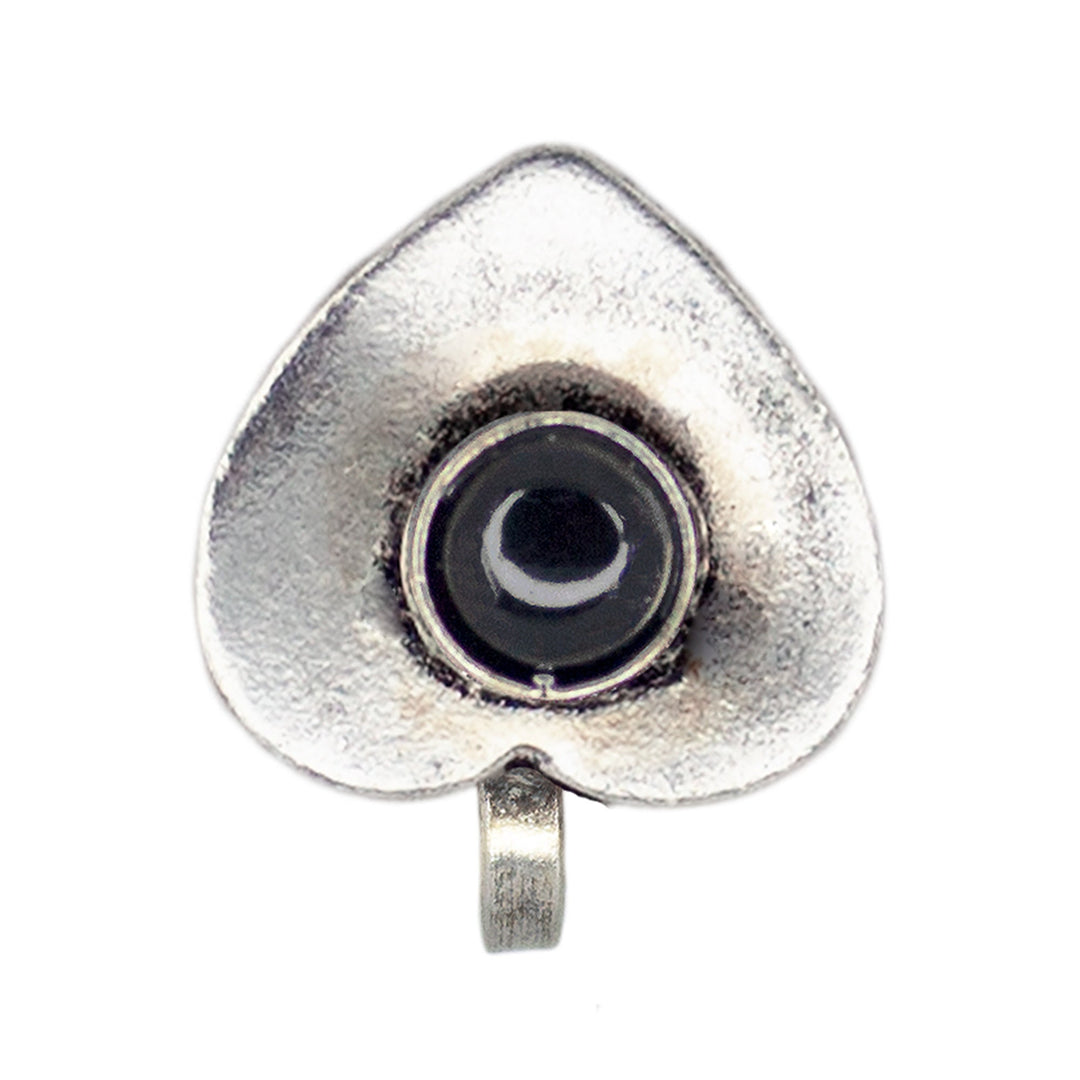 Unique Oxidised Silver Heart Shape Non-Pierced Nose Pin