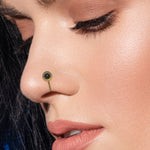 Load image into Gallery viewer, Abhinn Unique Golden Oxidised Round Black Pearl Non-Pierced Nose Pin For Women

