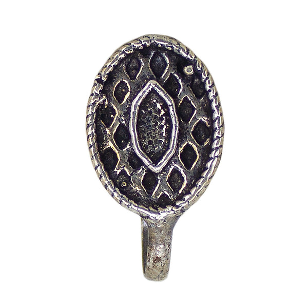 Abhinn Antique Oxidised Silver Tribal Non-Pierced Nose Pin For Women