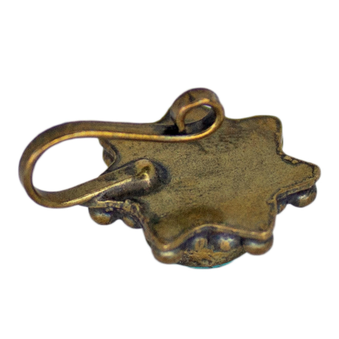 Abhinn Oxidised Gold Sky Blue Non-Pierced Nose Pin For Women