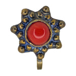 Load image into Gallery viewer, Abhinn Trendy Golden Oxidised Star Design Red Stone Non-Pierced Nose Pin For Women
