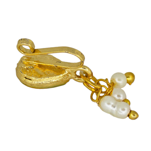 Abhinn Royal Gold Plated Drop Shape Non-Pierced Nose Pin For Women