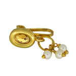 Load image into Gallery viewer, Abhinn Traditional Gold Plated Oval Shape Non-Pierced Nose Pin For Women
