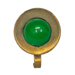 Load image into Gallery viewer, Abhinn Unique Golden Oxidised Round Green Pearl Non-Pierced Nose Pin For Women
