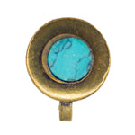 Load image into Gallery viewer, Abhinn Unique Golden Oxidised Round Sky Blue Pearl Non-Pierced Nose Pin For Women

