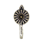 Load image into Gallery viewer, Abhinn Oxidised Dual Tone Floral Design Non-Pierced Nose Pin For Women
