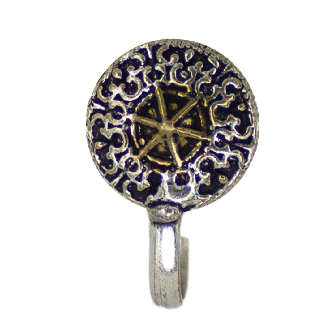 Abhinn Unique Oxidised Dual Tone Floral Design Non-Pierced Nose Pin For Women