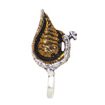 Load image into Gallery viewer, Abhinn Trendy Oxidised Dual Tone Peacock Design Non-Pierced Nose Pin For Women
