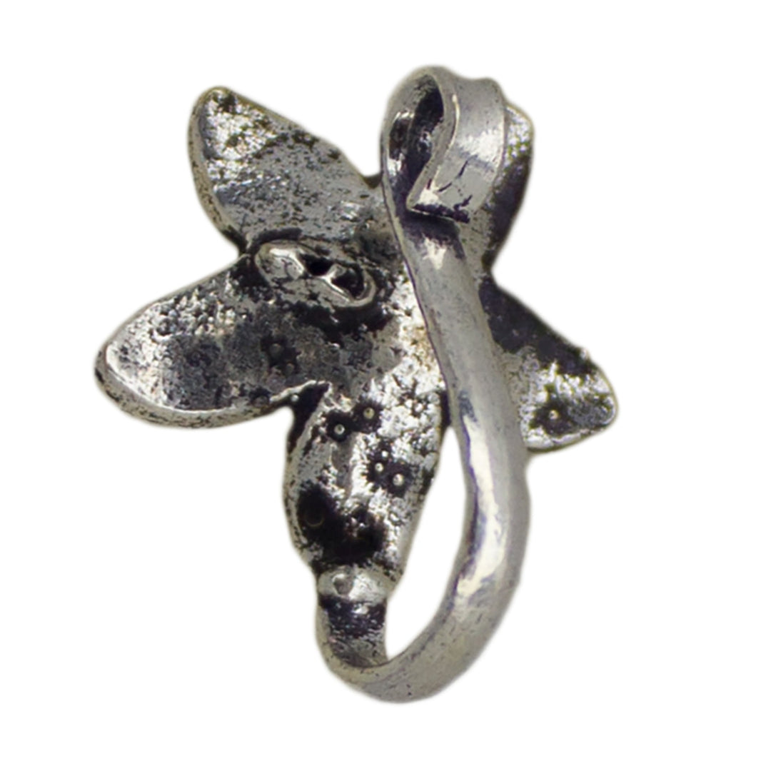 Abhinn Dual Tone Oxidised Floral Design Non-Pierced Nose Pin For Women