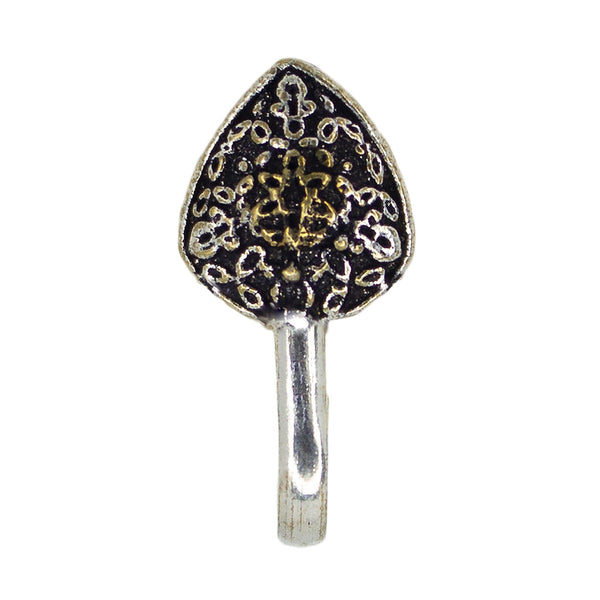 Abhinn Unique Oxidised Dual Tone Floral Design Non-Pierced Nose Pin For Women