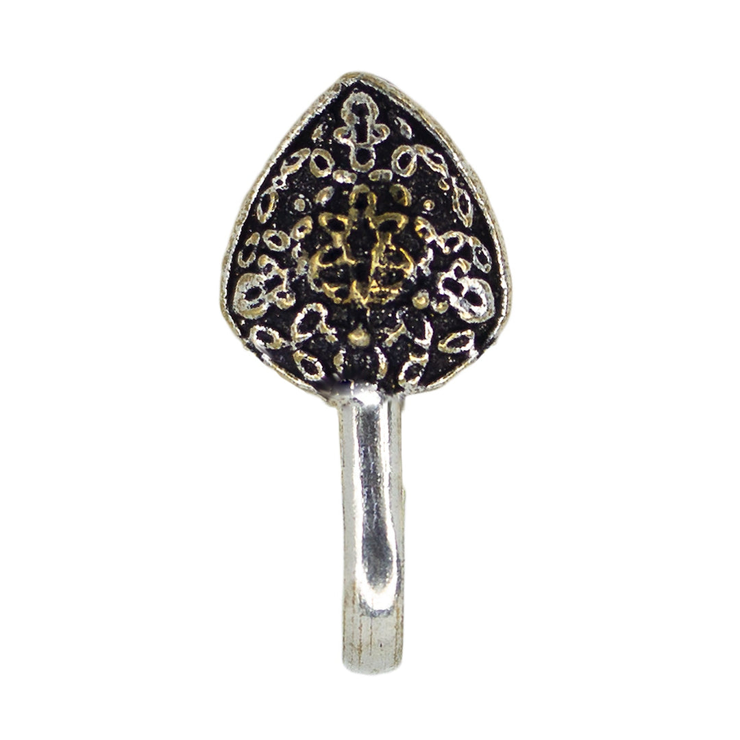 Abhinn Combo of 3 Trendy Dual Tone Oxidised Non-Pierced Nose Pin For Women