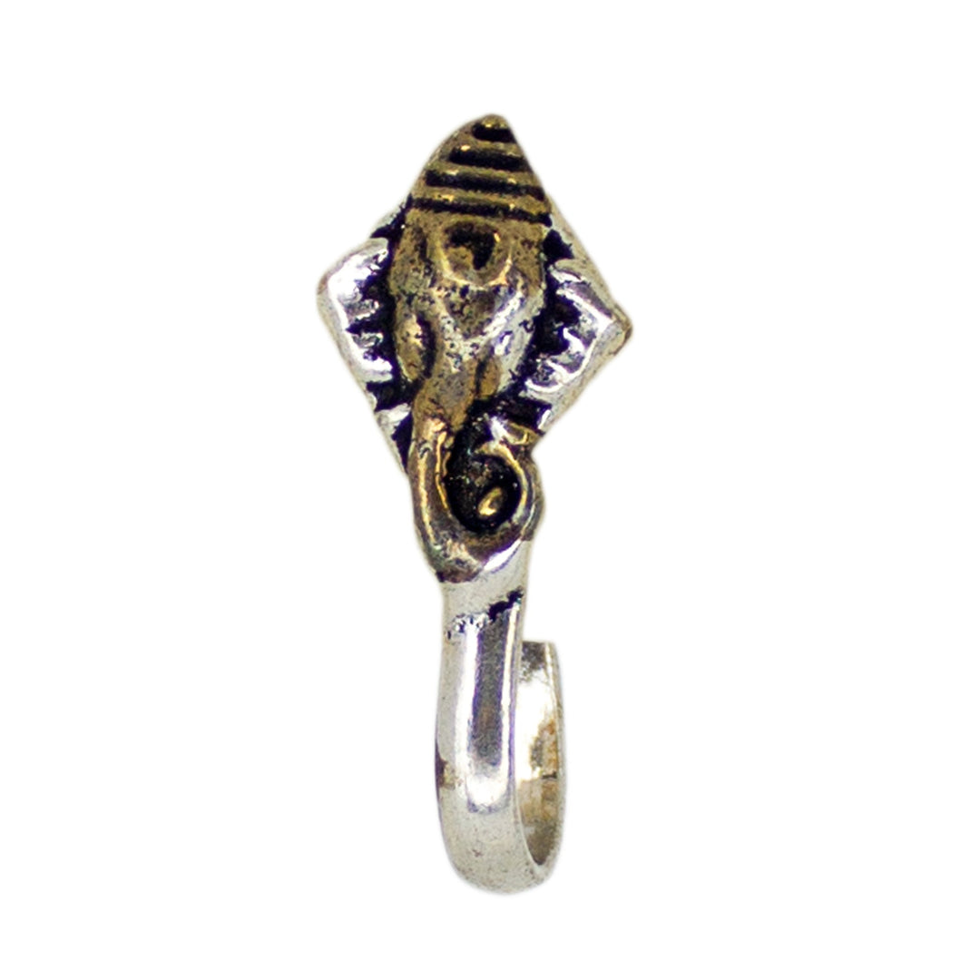 Abhinn Combo of 3 Oxidised Dual Tone Temple Design Non-Pierced Nose Pin For Women