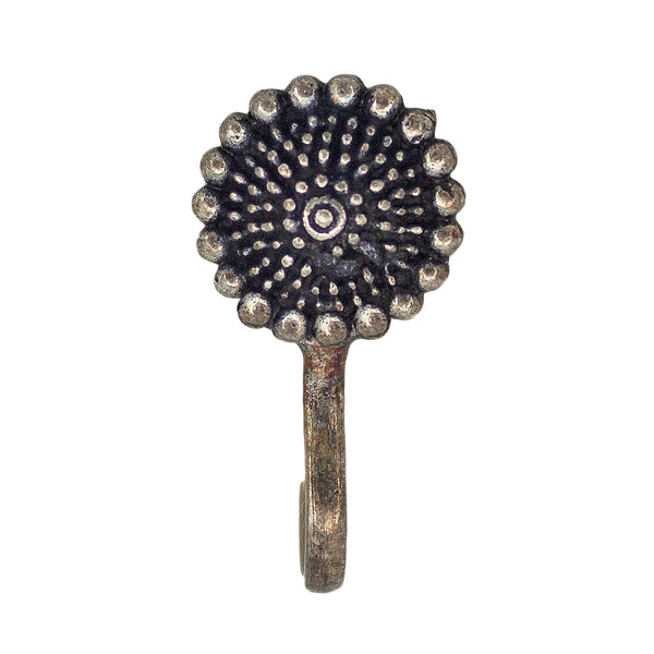 Abhinn Oxidised Silver Floral Design Non-Pierced Nose Pin For Women