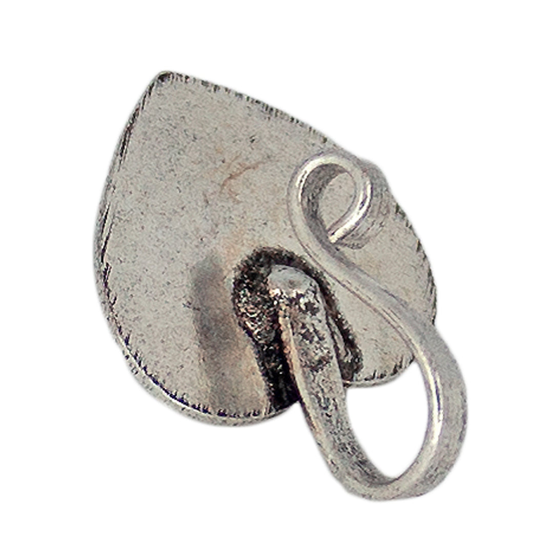 Unique Oxidised Silver Heart Shape Non-Pierced Nose Pin
