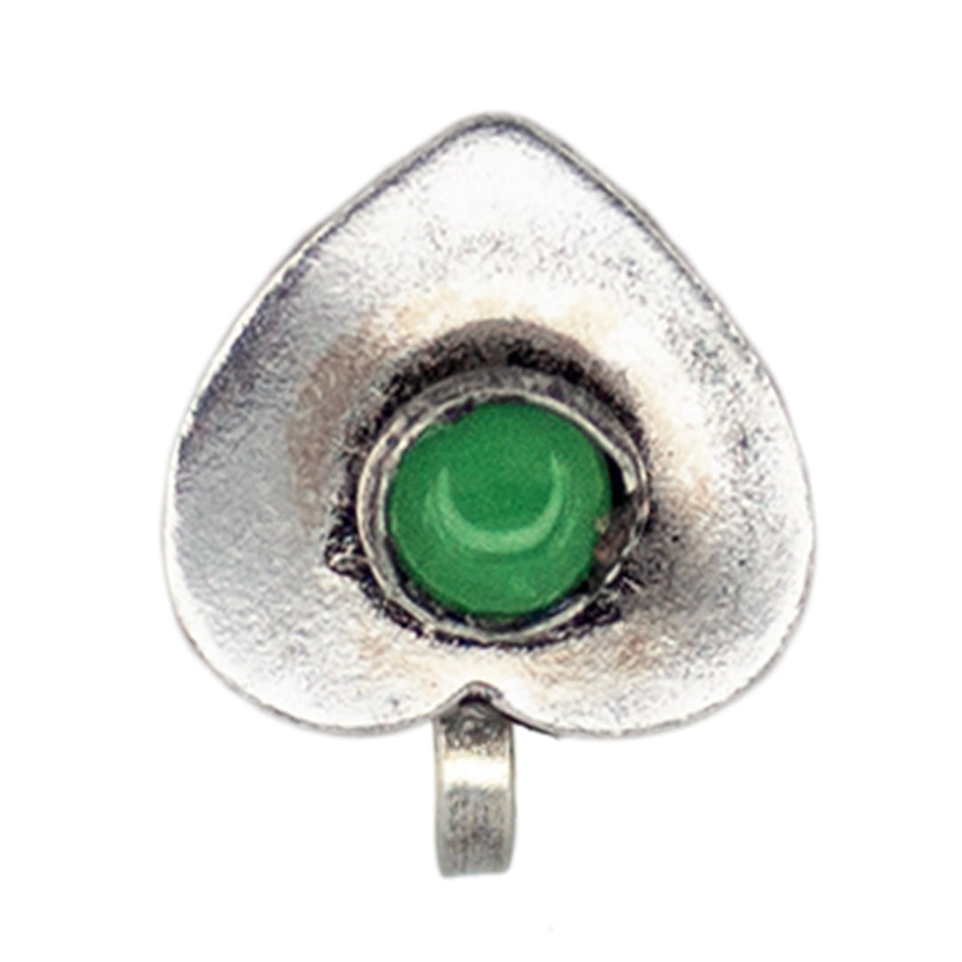 Unique Oxidised Silver Heart Shape Non-Pierced Nose Pin