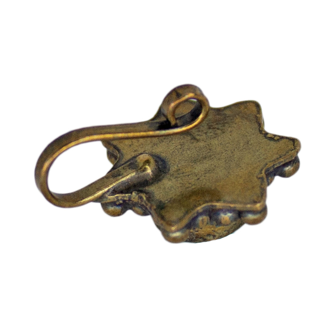 Abhinn Golden Oxidised Green Floral Non-Pierced Nose Pin For Women