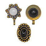 Load image into Gallery viewer, Abhinn Combo of 3 Golden Oxidised Black-white Non-Pierced Nose Pin For Women
