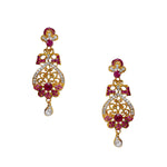 Load image into Gallery viewer, Abhinn Royal Gold Plated Designer Kundan Pink Petal Design Necklace Set For Women
