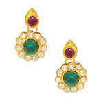 Load image into Gallery viewer, Royal Rani Har Design Necklace and Earrings with Multi-Color Stones
