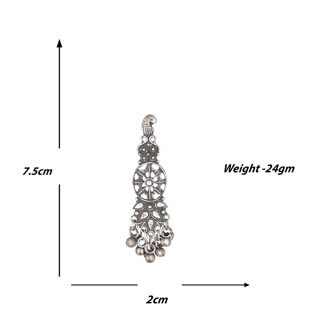 Abhinn Silver Oxidised Trendy Floral Design Necklace Set For Women