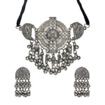 Load image into Gallery viewer, Abhinn Trendy Oxidised Antique Finish Floral Design Choker Set For Women
