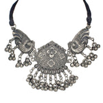 Load image into Gallery viewer, Abhinn Stylish Black Polished Floral And Peacock Design Mirror Choker Set For Women
