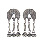 Load image into Gallery viewer, Abhinn Silver Oxidised Temple Design Necklace Set With White CZ Stone For Women
