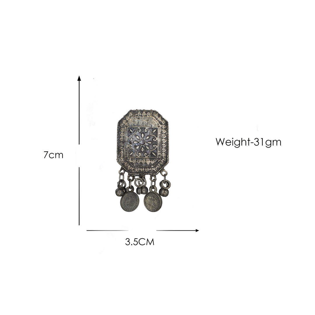 Abhinn Silver Oxidised Temple Design Necklace Set For Women