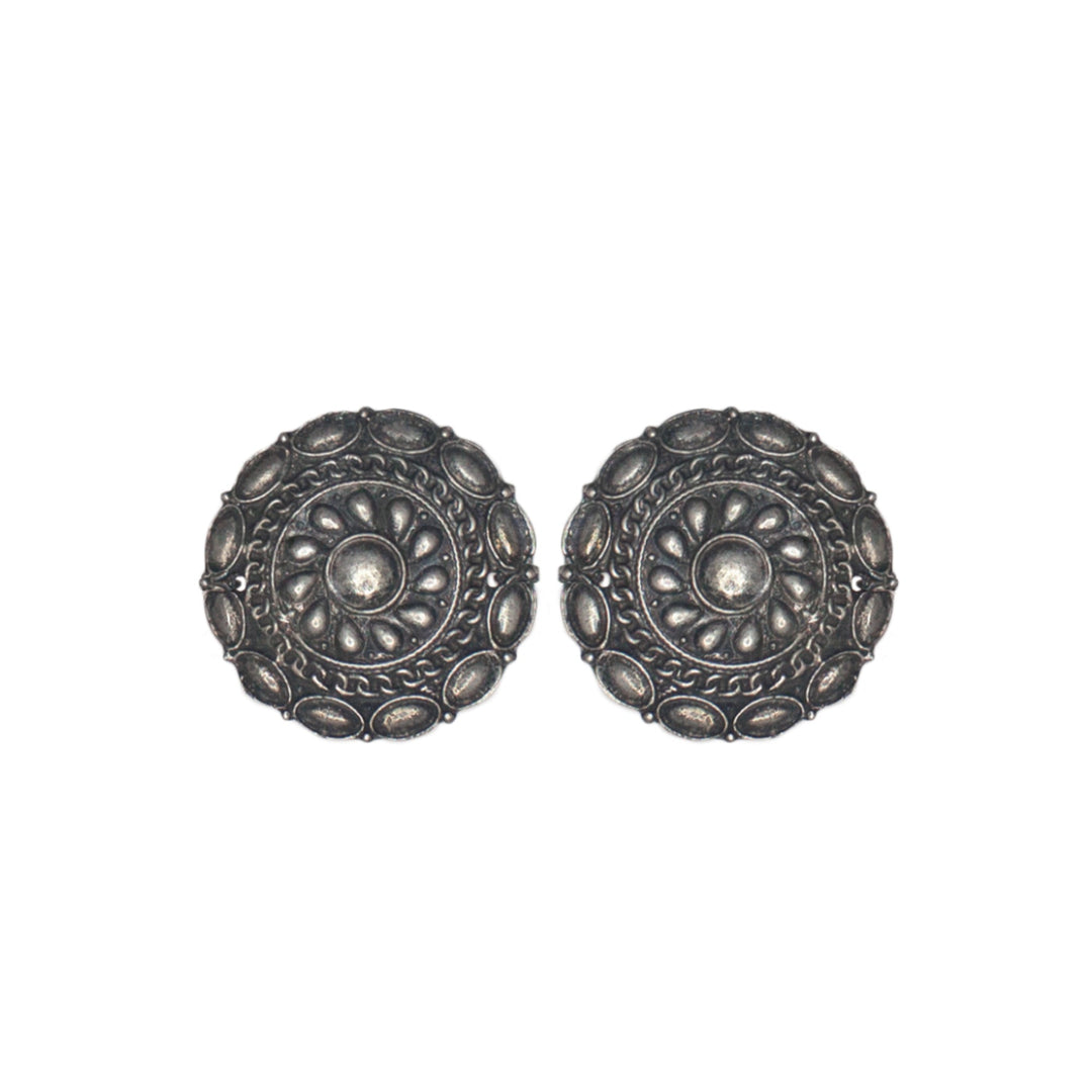 Abhinn Black Polished Tribal And Floral Design Choker Set For Women