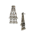 Load image into Gallery viewer, Abhinn Silver Oxidised Floral Necklace Seṭ With White CZ Stones &amp; Pearls
