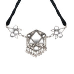 Load image into Gallery viewer, Abhinn Silver Oxidised Geometrical Design With Mirror Work Necklace Set For Women
