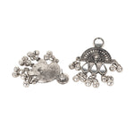 Load image into Gallery viewer, Abhinn Silver Oxidised Temple And Floral Design Mirror Necklace Set For Women
