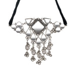 Load image into Gallery viewer, Abhinn Silver Oxidised Unique Geometrical Design With Mirror Work Necklace Set For Women
