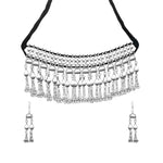 Load image into Gallery viewer, Abhinn Silver Oxidised Tribal Design Mirror Work Necklace Set For Women 
