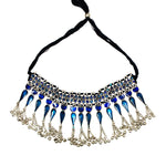 Load image into Gallery viewer, Abhinn Silver Oxidised Blue Meenakari Necklace Set for Women
