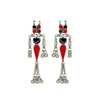 Load image into Gallery viewer, Silver Oxidised Red-Black Meenakari Necklace Set for Women
