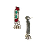 Load image into Gallery viewer, Abhinn Silver Oxidised Necklace Set Red Green Meenakari For Women
