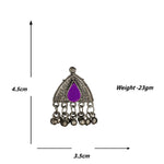 Load image into Gallery viewer, Abhinn Afghani Silver Oxidised Multi Colour Temple Design Necklace Set For Women
