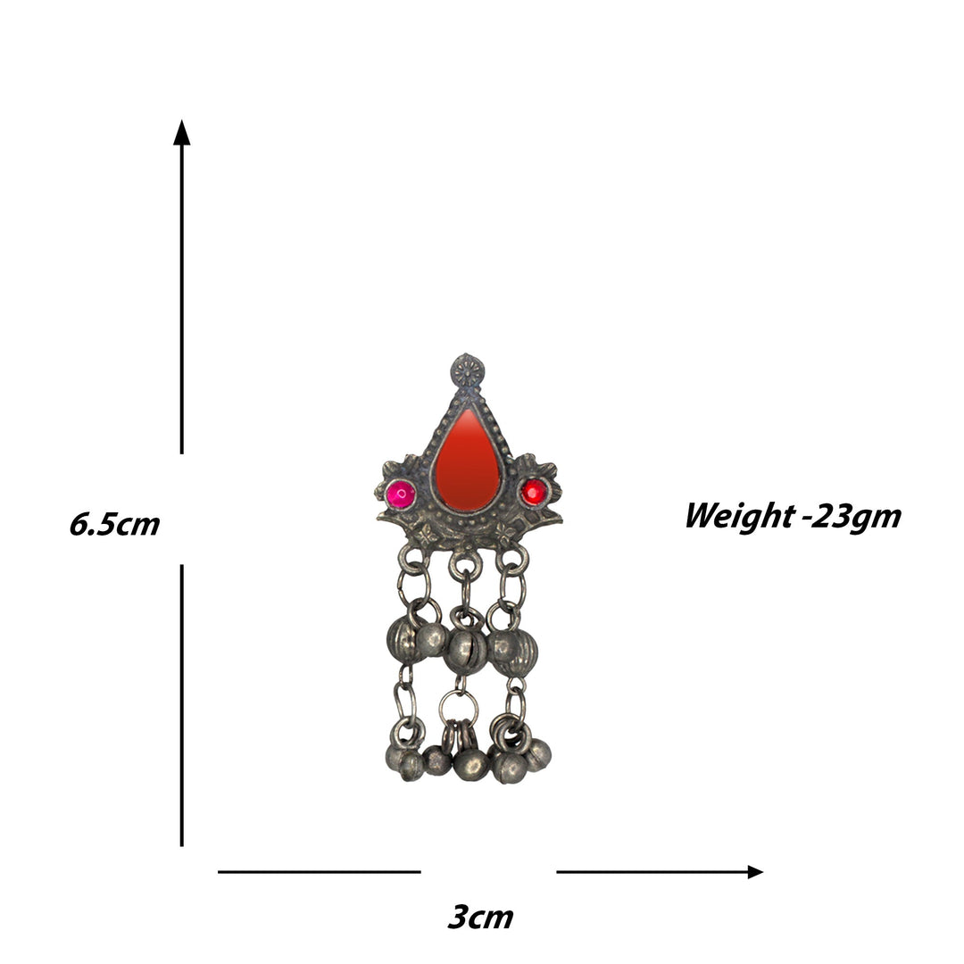 Abhinn Silver Oxidised Afghani Multi Colour Necklace Set For Women