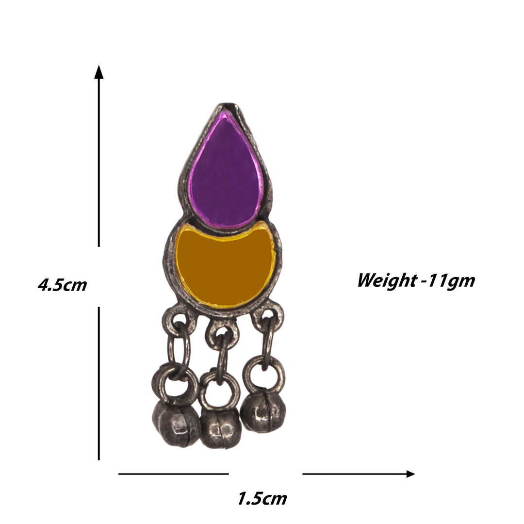 Abhinn Afghani Silver Oxidised Tribal Multi Color Choker Set For Women