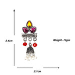 Load image into Gallery viewer, Abhinn Silver Oxidsied Floral Design Multi Colour Choker Set For Women 
