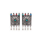 Load image into Gallery viewer, Abhinn Silver Oxidised Floral Design Multi Colour Necklace Set For Women
