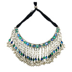 Load image into Gallery viewer, Abhinn Silver Oxidised Necklace Set Blue Green Meenakari For Women
