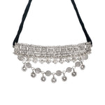 Load image into Gallery viewer, Abhinn Silver Oxidised Swan Floral Design Multi-Layer Necklace Set For Women 
