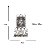 Load image into Gallery viewer, Abhinn Silver Oxidised Temple Design Necklace Set With White Mirror And CZ Stone For Women 
