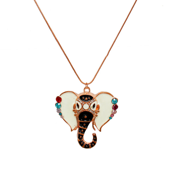 Beautiful statement Ganesha  Black n White Pendant with Multicolor Beads